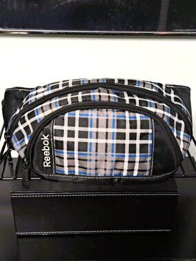 Reebok Unisex Plaid Crossbody Waist Belt Bag - Embroidered Logo, Like New!